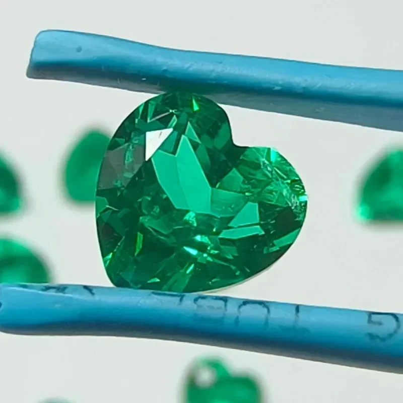 

Selectable AGL Certificate Top Lab Grown Colombia Emerald Heart Cut Gemstone for DIY Jewelry Making Materials