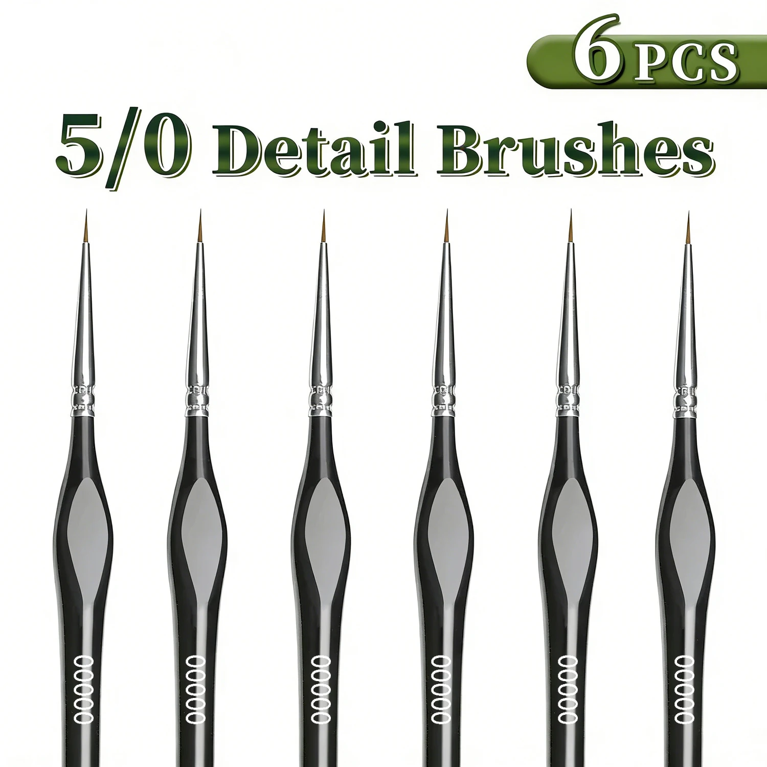 Professional Fine Tip Paint Brush Set -Nylon Hair Extra Fine Detail Brushes for Acrylic, Models & Miniature Painting