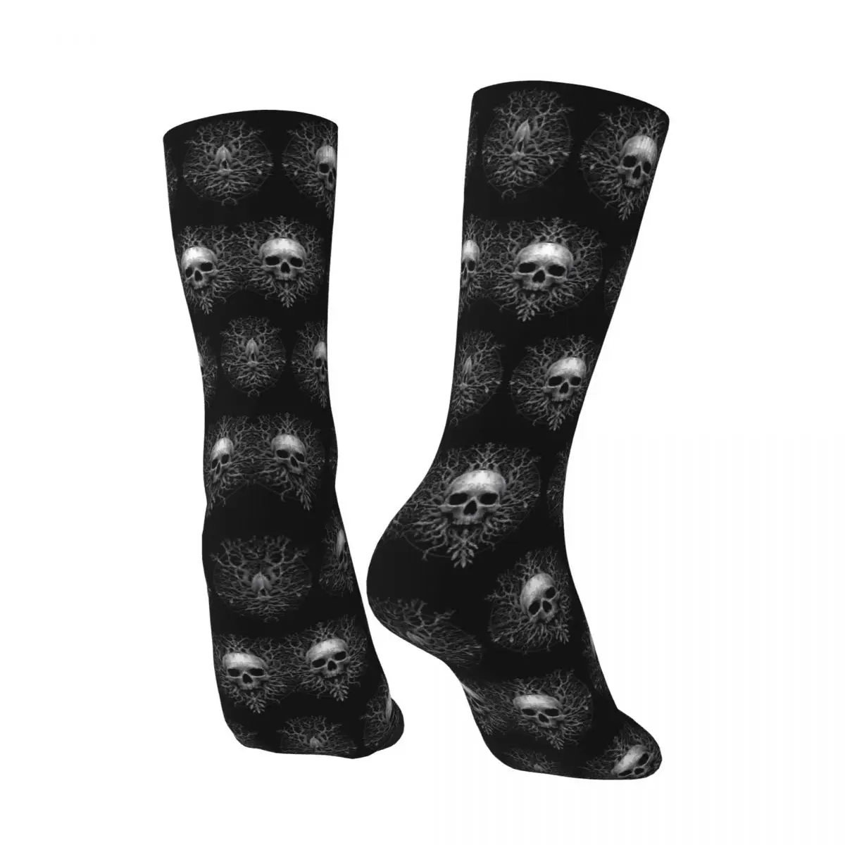 All Seasons Skeleton Tree Printed Socks Harajuku Sport Middle Tube Socks Hip Hop Stockings for Men Women Valentine's Day Gifts