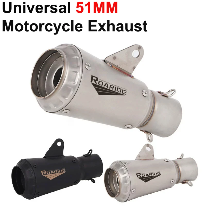 Universal 36-51MM Motorcycle Exhaust Escape with DB killer Laser Muffler For Z900 GSXR1000 SV650 R6 R3 ZX6R ZX10 K7 MT07