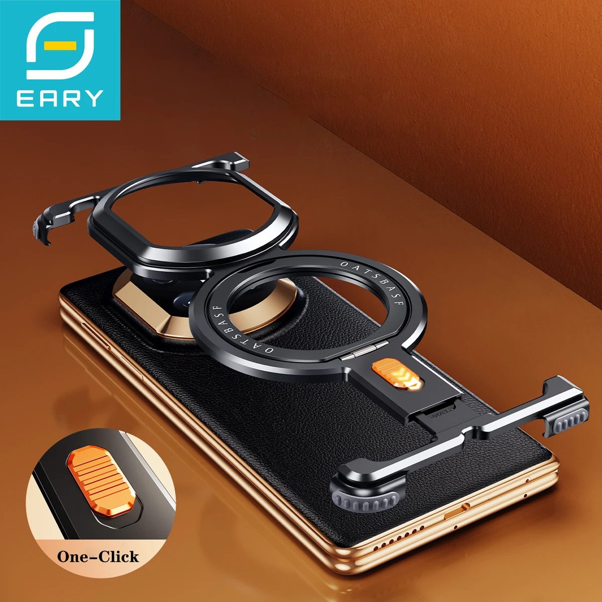 

Безрамный чехол Eary для Huawei Mate X7, алюминиевый металлический чехол для телефона с 360° ° Поворотная магнитная подставка, противоударная защита от падения