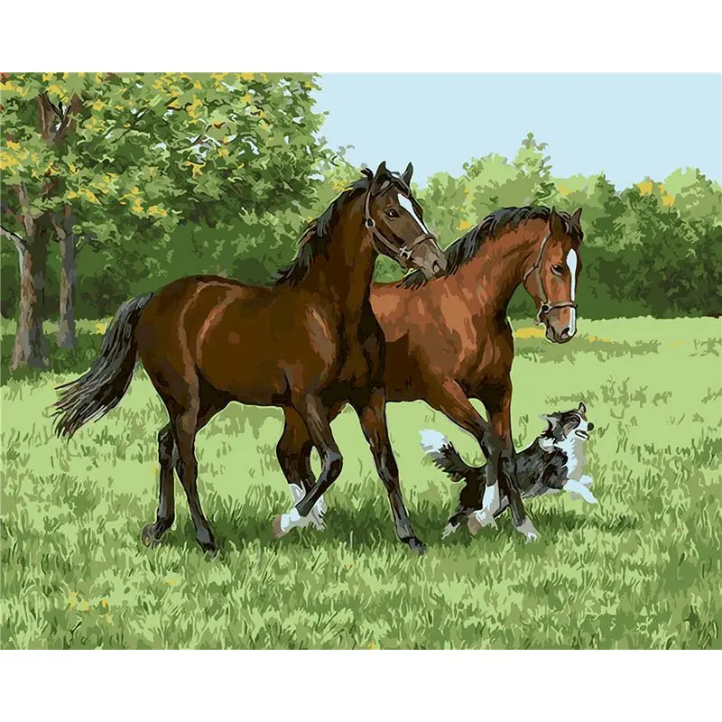 

GATYZTORY Paint By Numbers For Adults Children Animal Horse DIY HandPainted Oil Painting Landscape Picture Home Wall Decor Gift