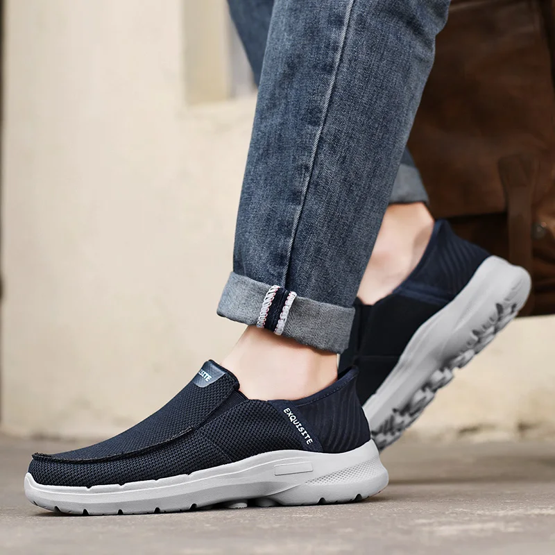 Stylish Walking Shoes with Memory Foam Insole for Men Comfortable Slip-On Sneakers Breathable Fashion Sneakers Big Size