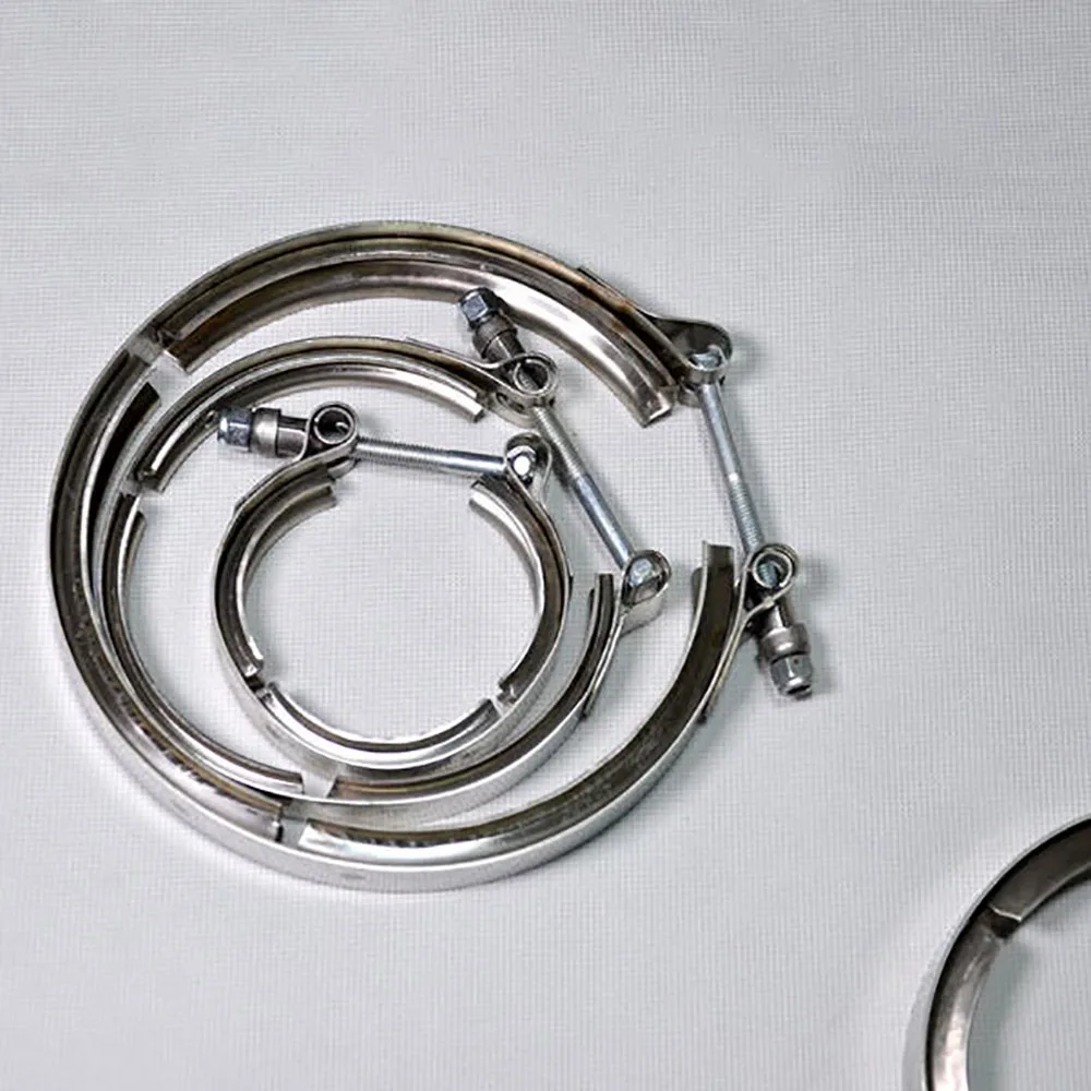 Double Layered Reinforced Supercharger V-Shaped Clamp Exhaust Corrugated Hose Stainless Steel Double-Layer Clamp