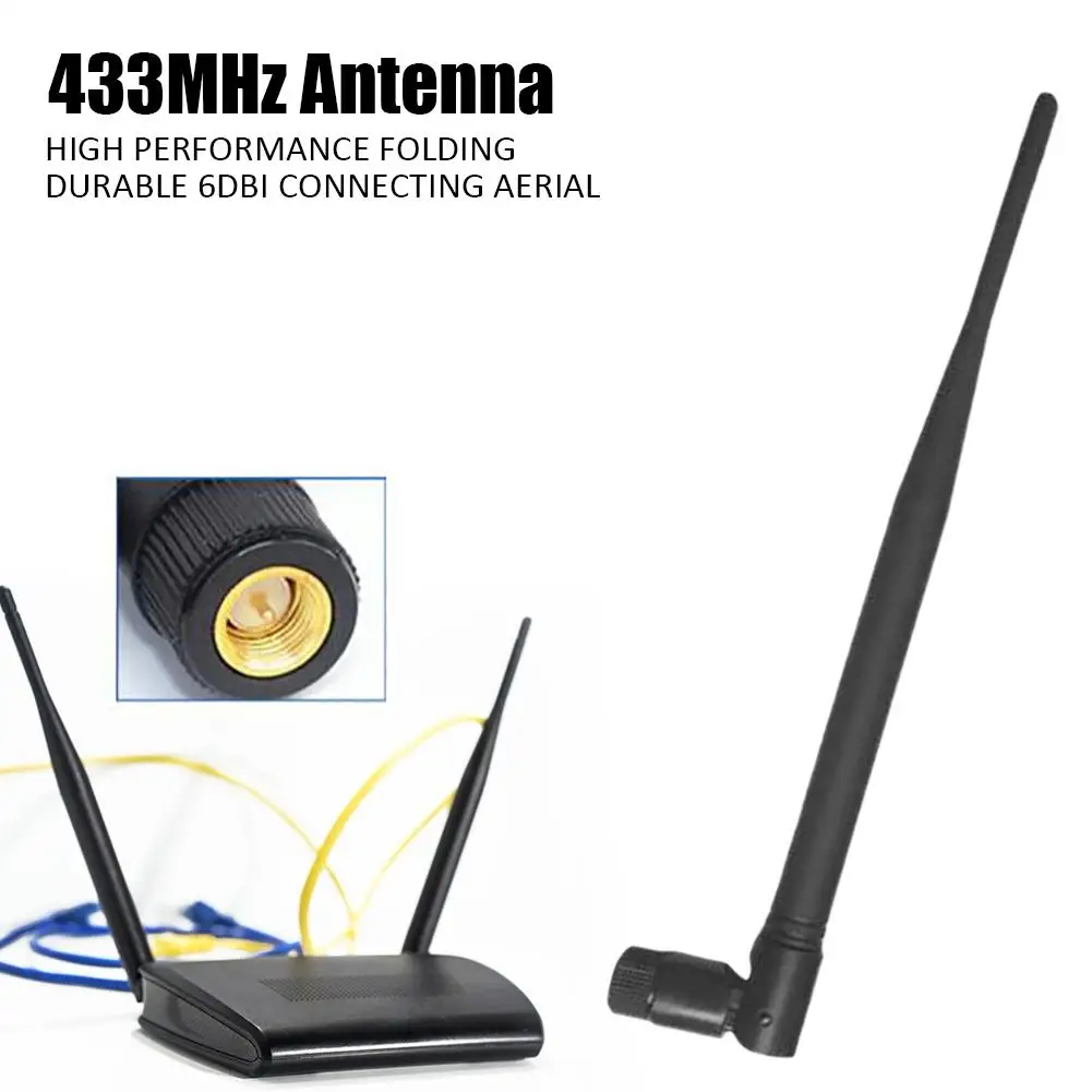 Antena de 433MHz, antena de conexión duradera plegable de alto rendimiento de 6dbi