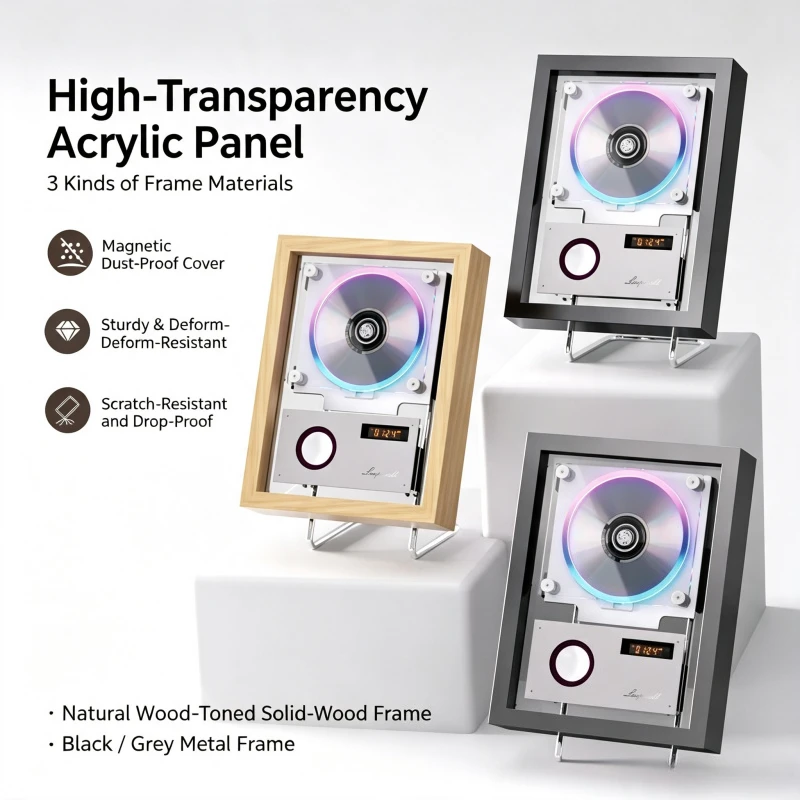 Music Frame CD Player L213 Wall Mounted Bluetooth Speaker Rechargeable With Built-in Speaker Ambient Light Aesthetic Soundbox