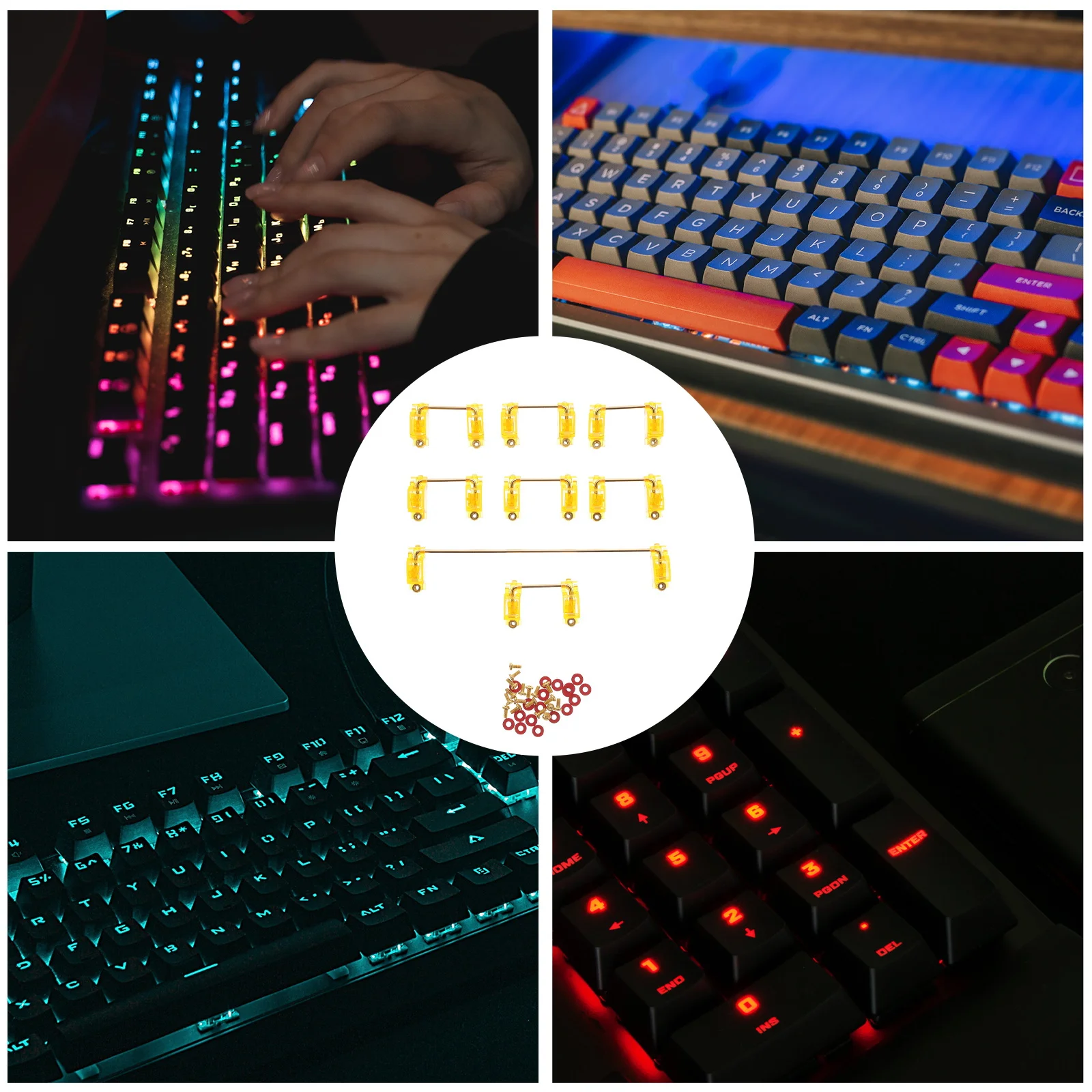 

1Set Mechanical Keyboard Pcb Satellite Stabilizer Gold-Plated Switch for Large Keycap 6.25u 2u Steel Wire Durable