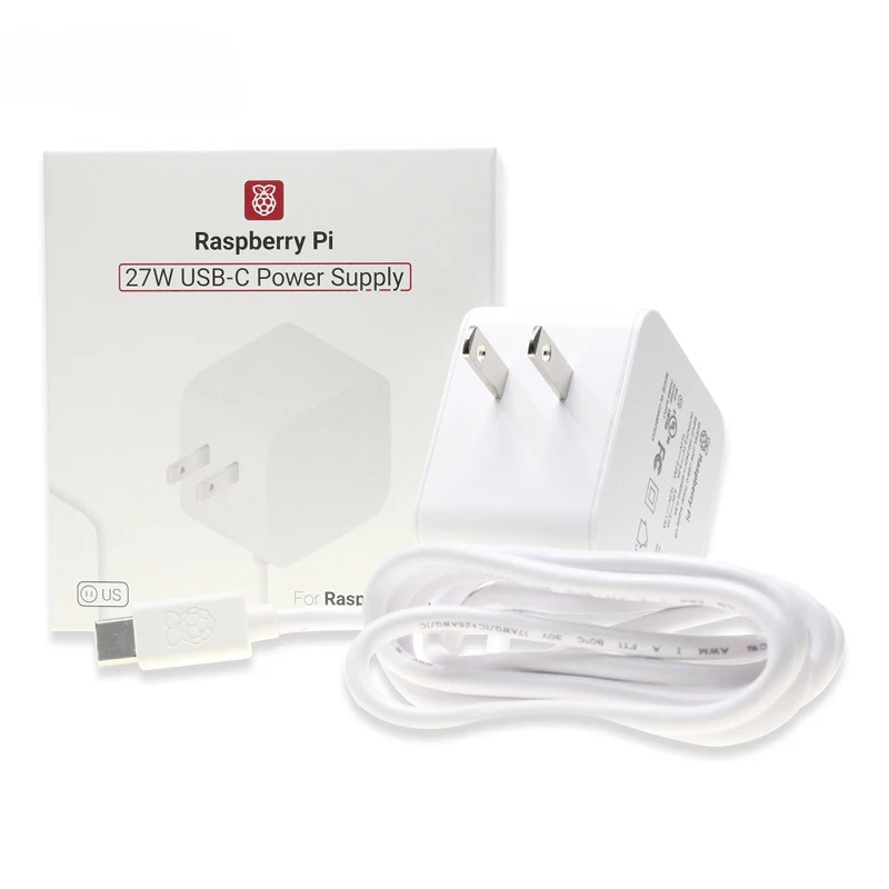 

Raspberry Pi 5 Official Power Adapter 27W USB‑C Genuine 5V/5A,Optional US/EU/UK Plug