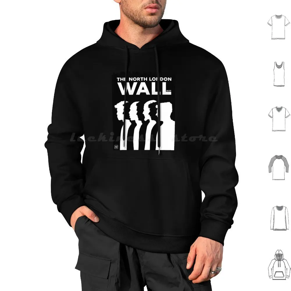 The North London Wall Black And White 2022 / 2023 Hoodie cotton Long Sleeve Goonertoons Football London Coyg Gunners Soccer