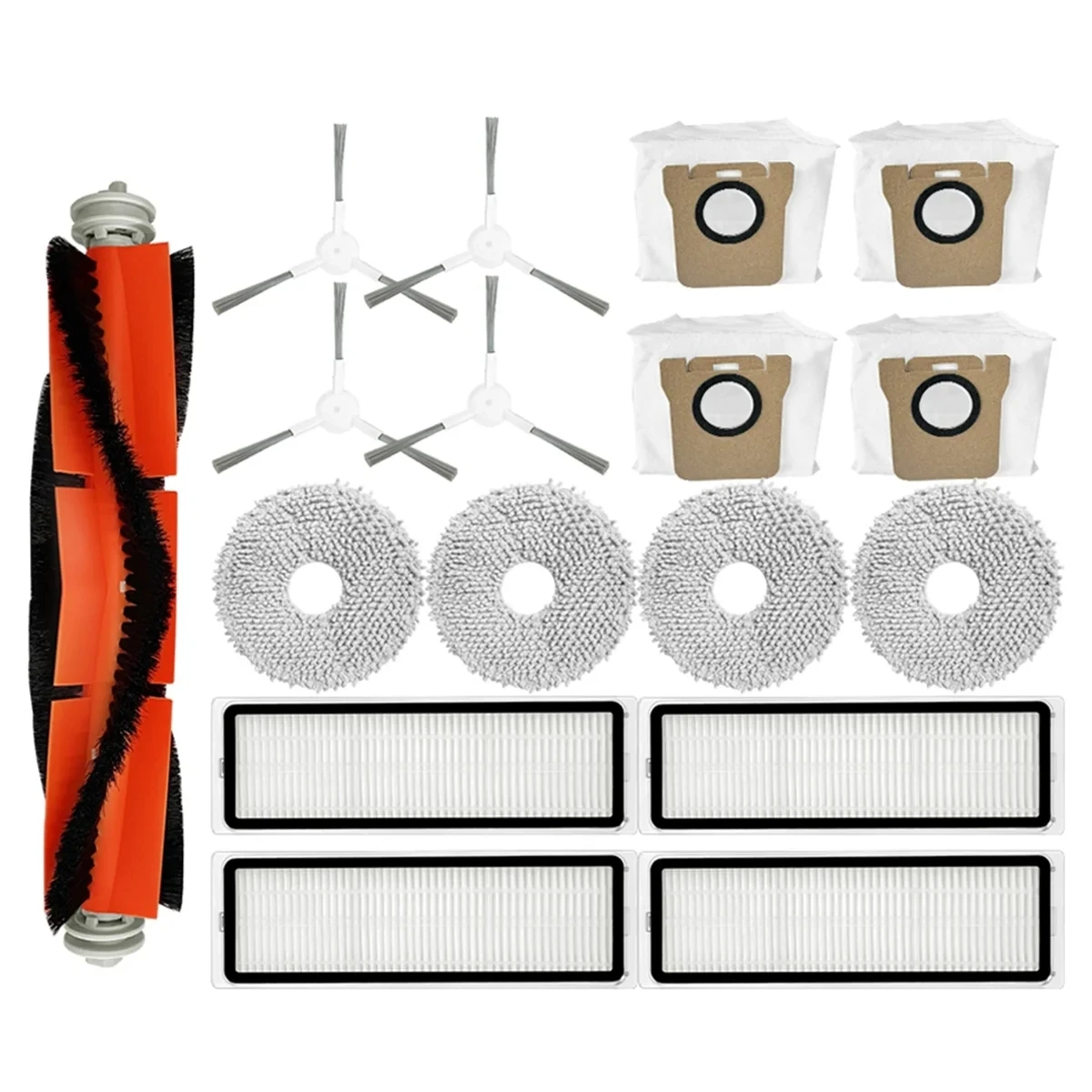 샤오미 C102CN 로봇 진공 청소기용 메인 브러시 사이드 브러시 헤파 필터 걸레 패드, 먼지 봉투, 예비 부품 액세서리