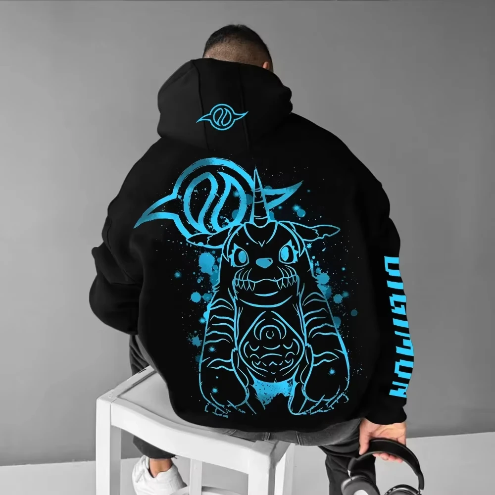 2026 New Hot Autumn_winter Digimon Men's Sweater Gabumon Japanese Anime Spring and Autumn Boys Children's Parent-child Outfit