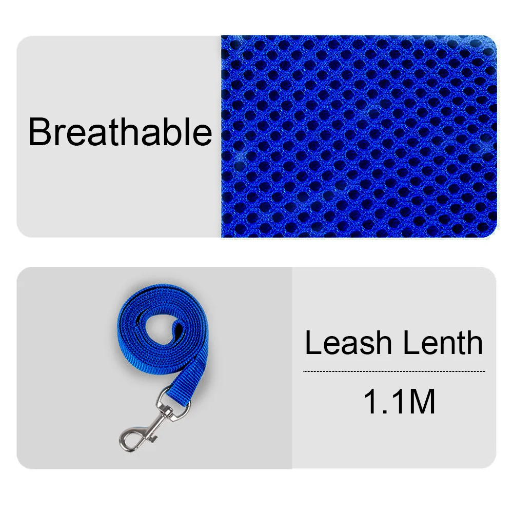 عاكس الحيوانات الأليفة تسخير للكلاب المتوسطة الصغيرة القطط تنفس الحيوانات الأليفة سترة يسخر ومقود مجموعة ل بيغل الصلصال الكلب الملحقات