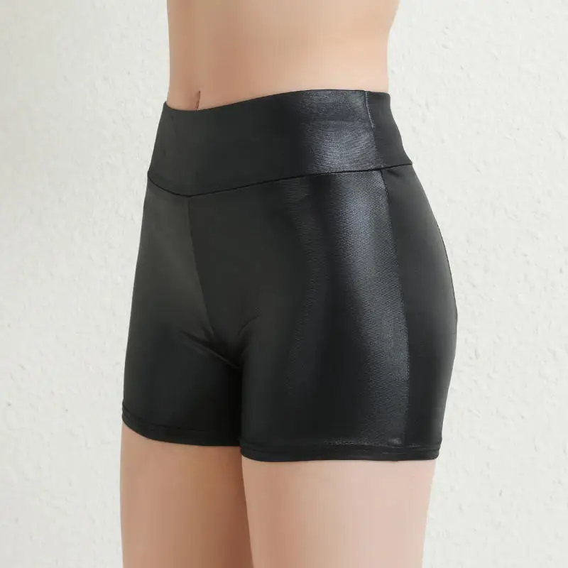 2026 Sexy Damen-Shorts Glänzende Elastische Hochtaillierte Glänzende Kunstleder-Kurzhosen Schlanke Heiße Tanz-Clubwear Mini-Shorts – Detail 6