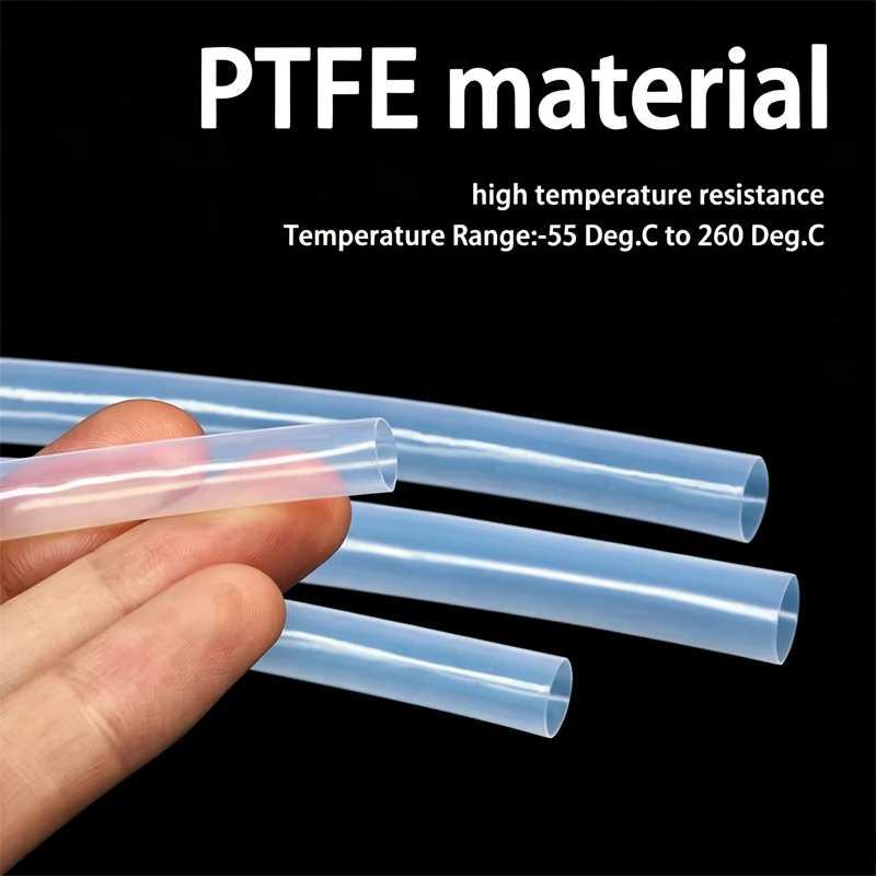 1/3m Translucent 4:1 PTFE Heat Shrinkable Tube High Temperature 260℃ Pipe Shrink Sheath Diameter 2mm 3mm 4mm 5mm 6mm 8mm 9.6mm