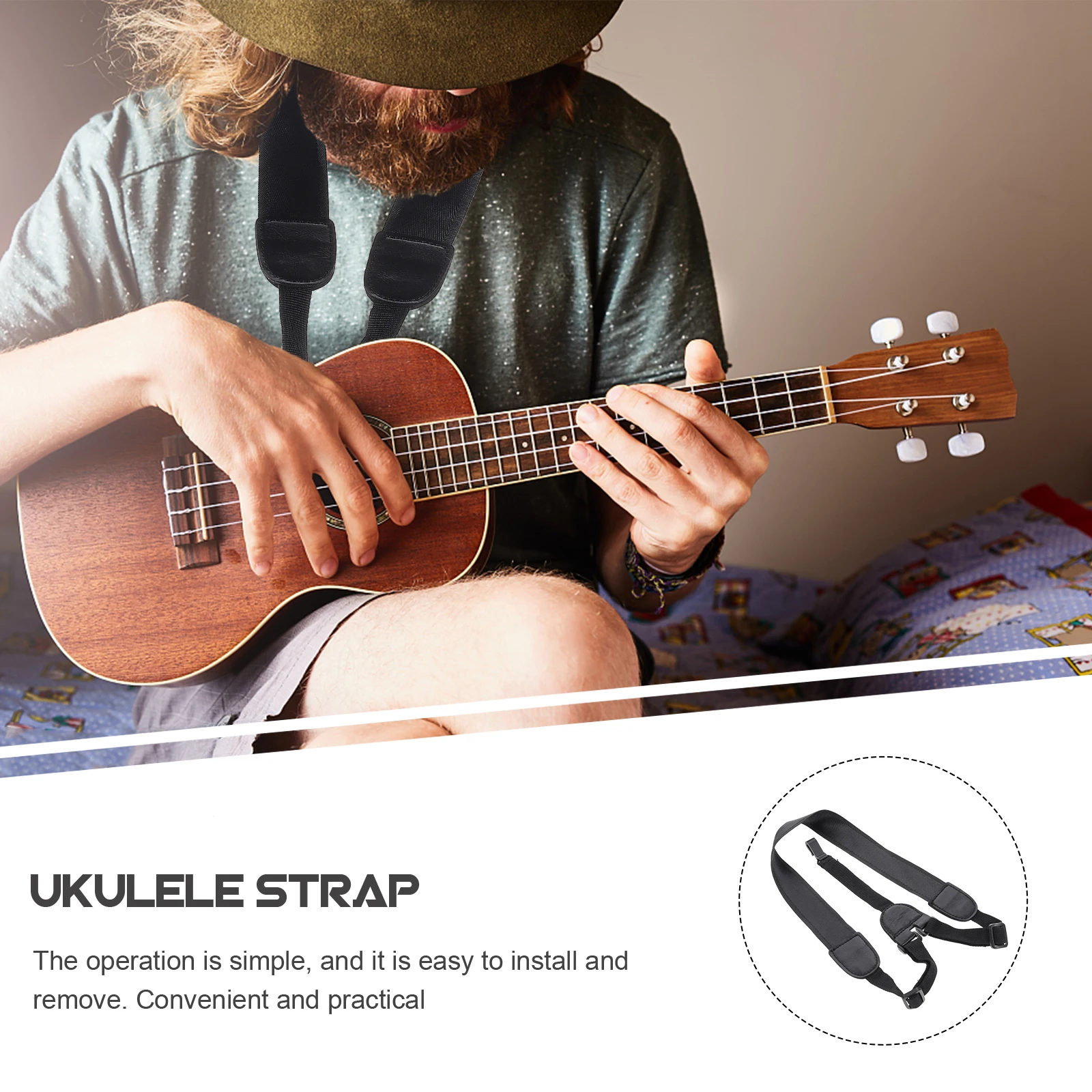 

Ukulele Strap Practical Instrument Small Guitar Durable Straps Holder Nylon Belt