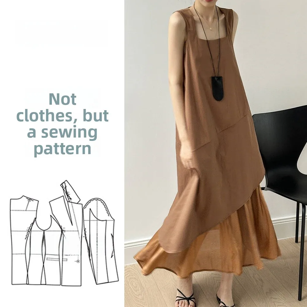 Women's Summer Fashionable Versatile Irregular Collar Vest Dress Pattern Customized Design Service DIY Clothing Tailoring