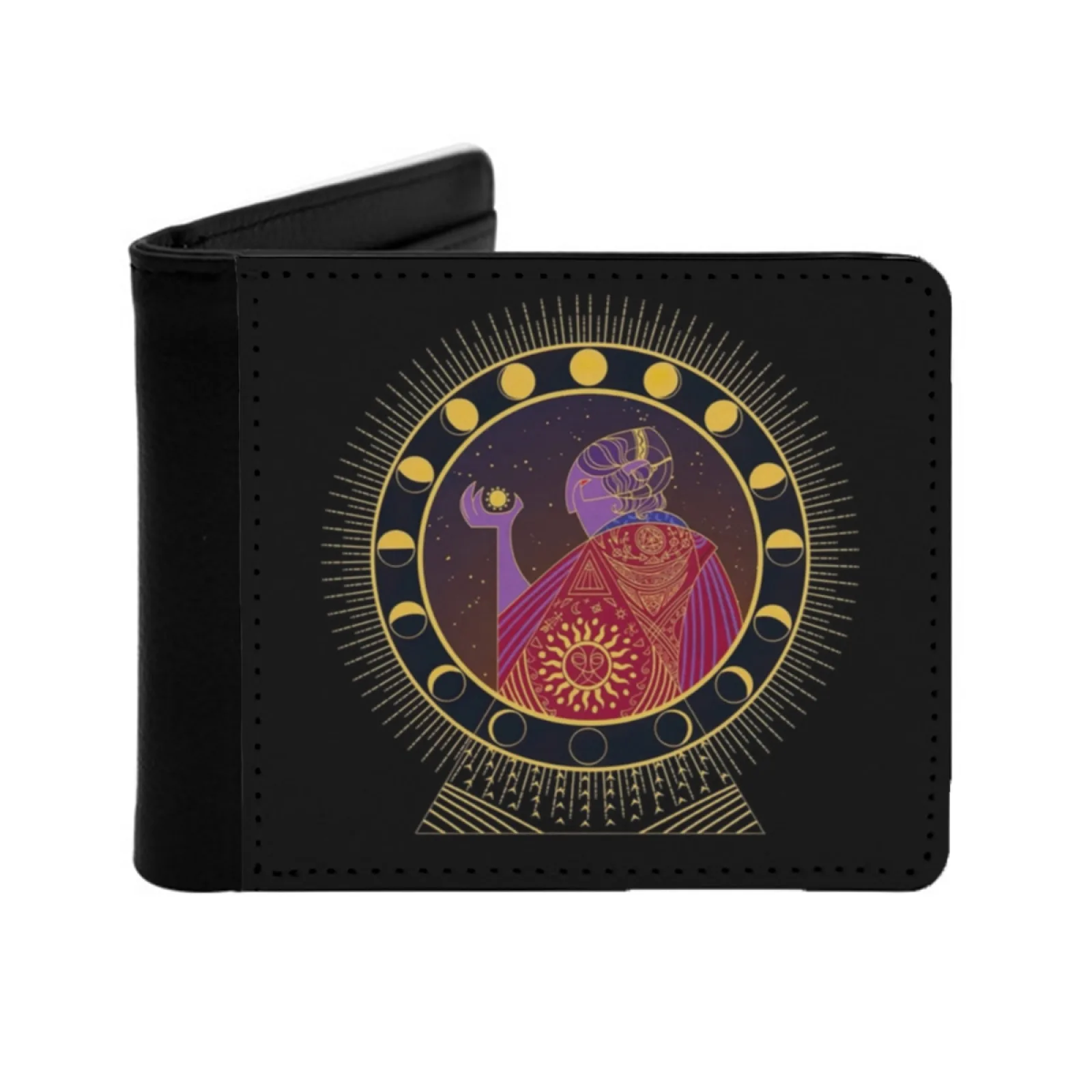 

Mollymauk And Full Moon Personalized Men's Leather Wallet Credit Card Pouch Purse Mollymauk Purple Dnd And Mollymauk Tealeaf