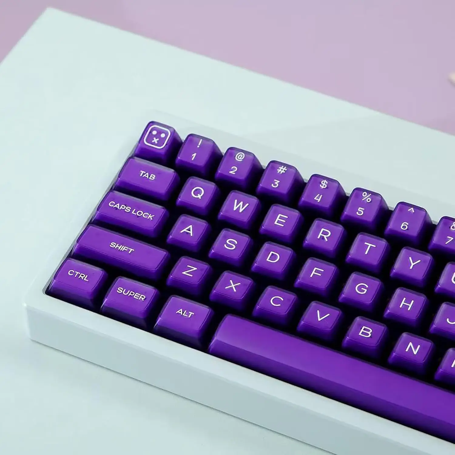 

142 Keys PBT Doubleshot Transluent Keycaps Purple SA Profile Keycaps Set Fit for 61/64/87/104/108 Cherry Mx Switches Mechanical
