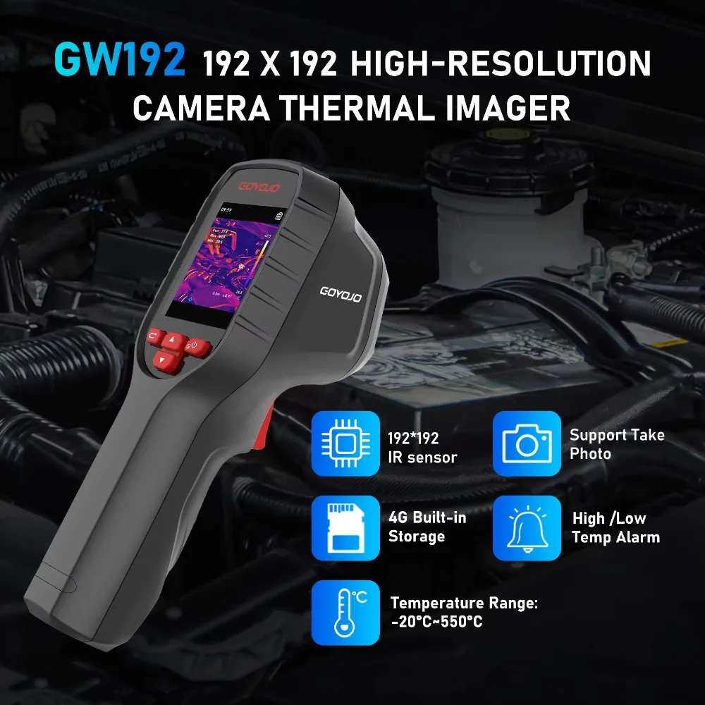 GW192 Handheld Infrared Thermal Camera 192X192  Thermal Imager 25Hz For Electronics Repair PCB Pipeline Detection IP54