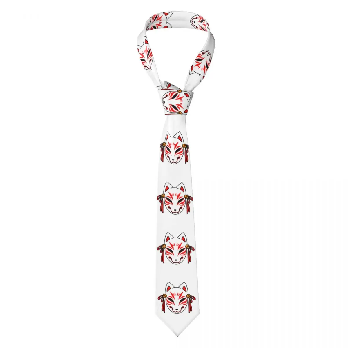 Kitsune máscara gravata para homens seda poliéster fino pescoço gravatas acessórios de casamento gravata clássico gravatas