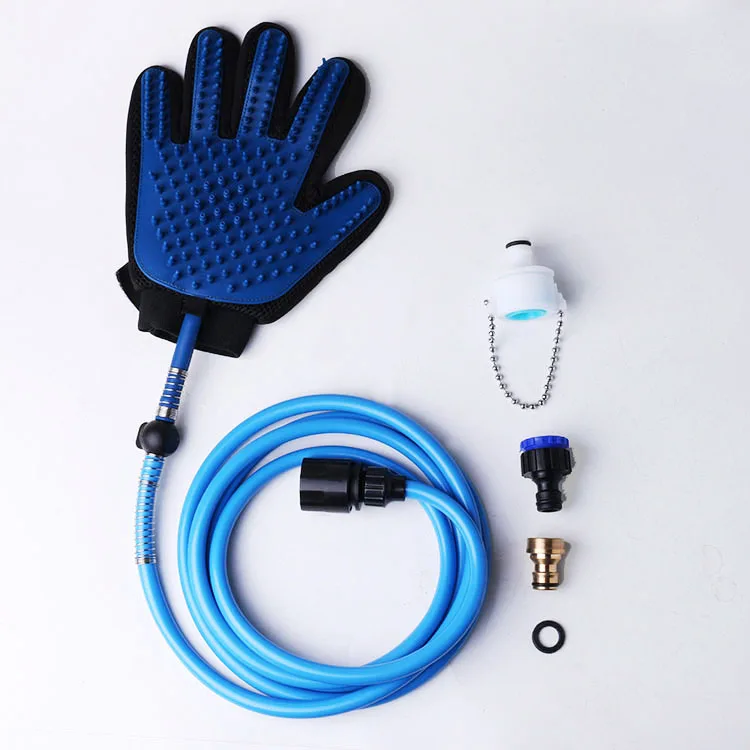 

Pet Grooming Gloves Cat and Dog Bathing Set Massage Gloves Bathing Comb with Water Hose Shower Set Pet Cleaning Supplies