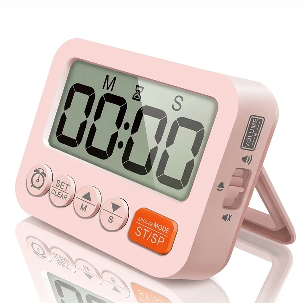 Countdown Kitchen Timer Magnetic Digital Alarm Clock Desk Wall Clock Large LCD Display for Cooking Study Classroom Fridge