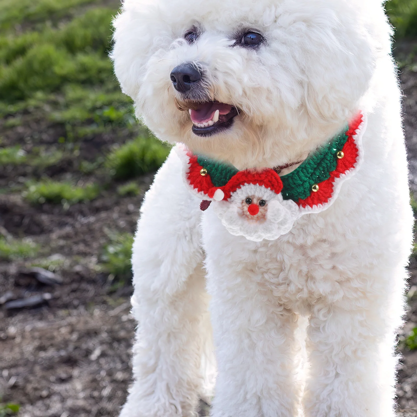 

Stylish Santa Dog New Year Collar Warm Pet Christmas Gift Knitting Cat Christmas Elk Scarf Xmas Scarf Dog Clothing