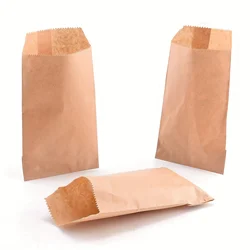 50 pcs 8.3x15x0.02cm Kraft Paper Jewelry Storage Bags - Rectangle Shape, No Handle, Small Size, Durable, Recyclable,