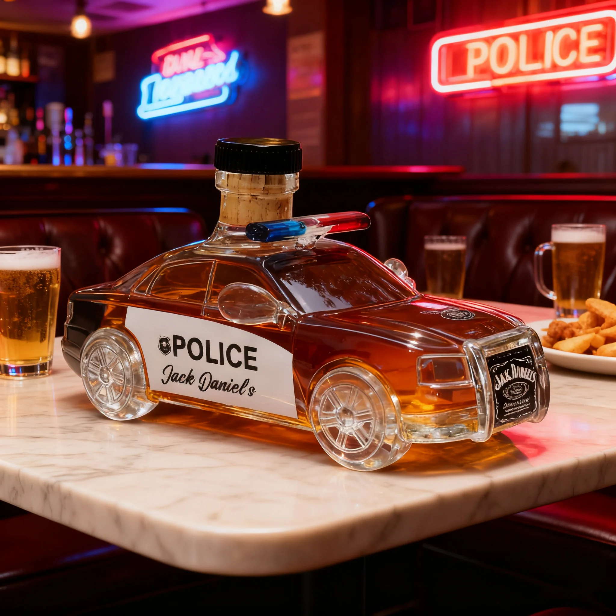 Politie Cruise Glazen Whisky Karaf met 3D Middelvinger Bulldog Ontwerp Transparante Shot Dispenser als Huisdecoratie Jack Dan