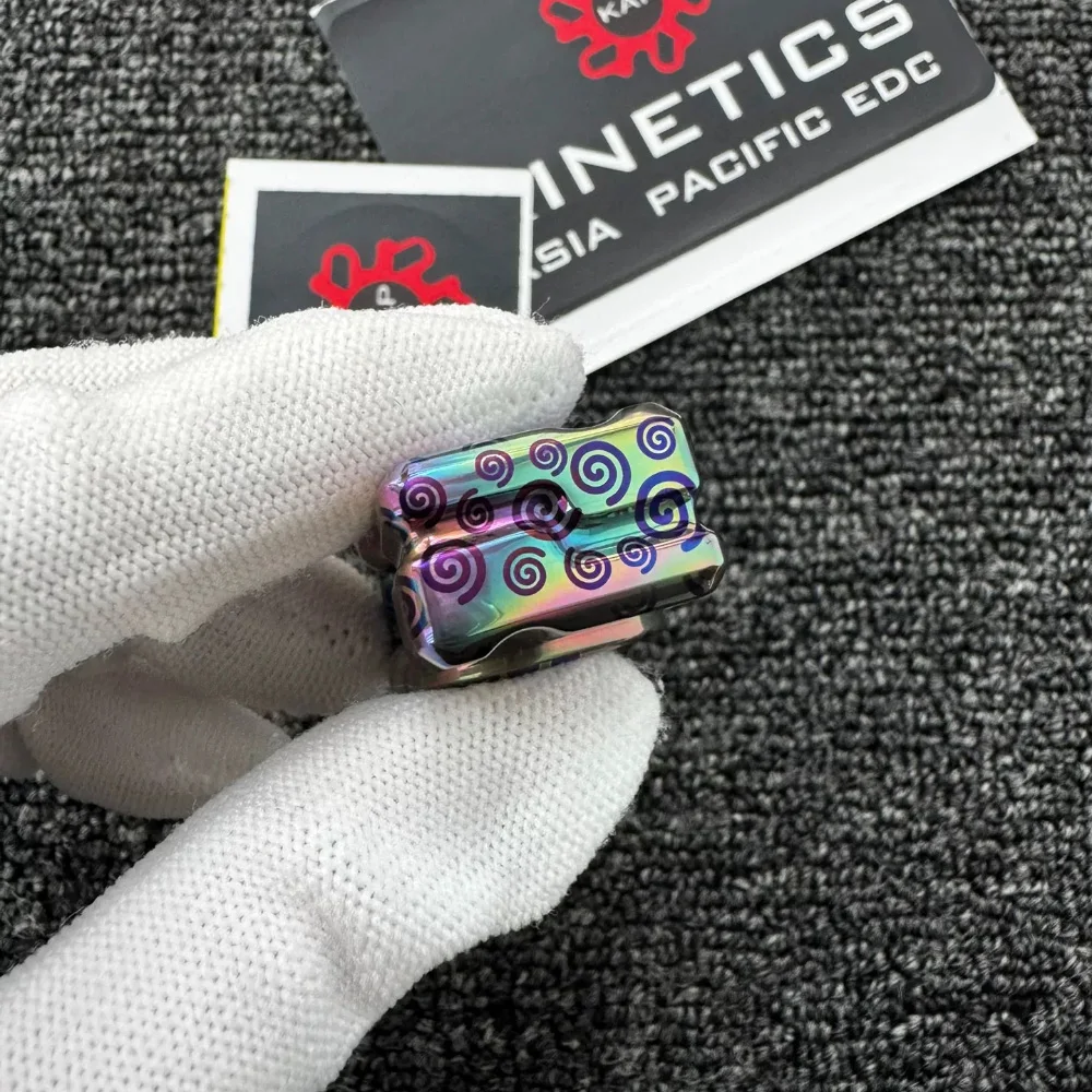 Pre-owned Kinetics Asia Pacifi EDC Titanium Colorful Fidget Spinner Anxiety Relief Gadgets Two-Bladed Fidget Spinner