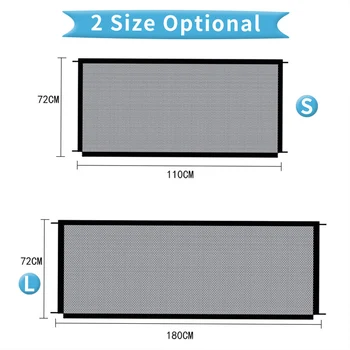 Dog Safety Gate Pet Safe Mesh Fence Portable Folding Baby Safety Gate Install Anywhere 110*72CM 6