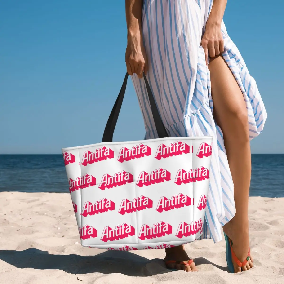 

Antifa Beach Tote Bag Sport Gym Yoga Duffle Large Tote Bag Women Travel Bag Fitness bag