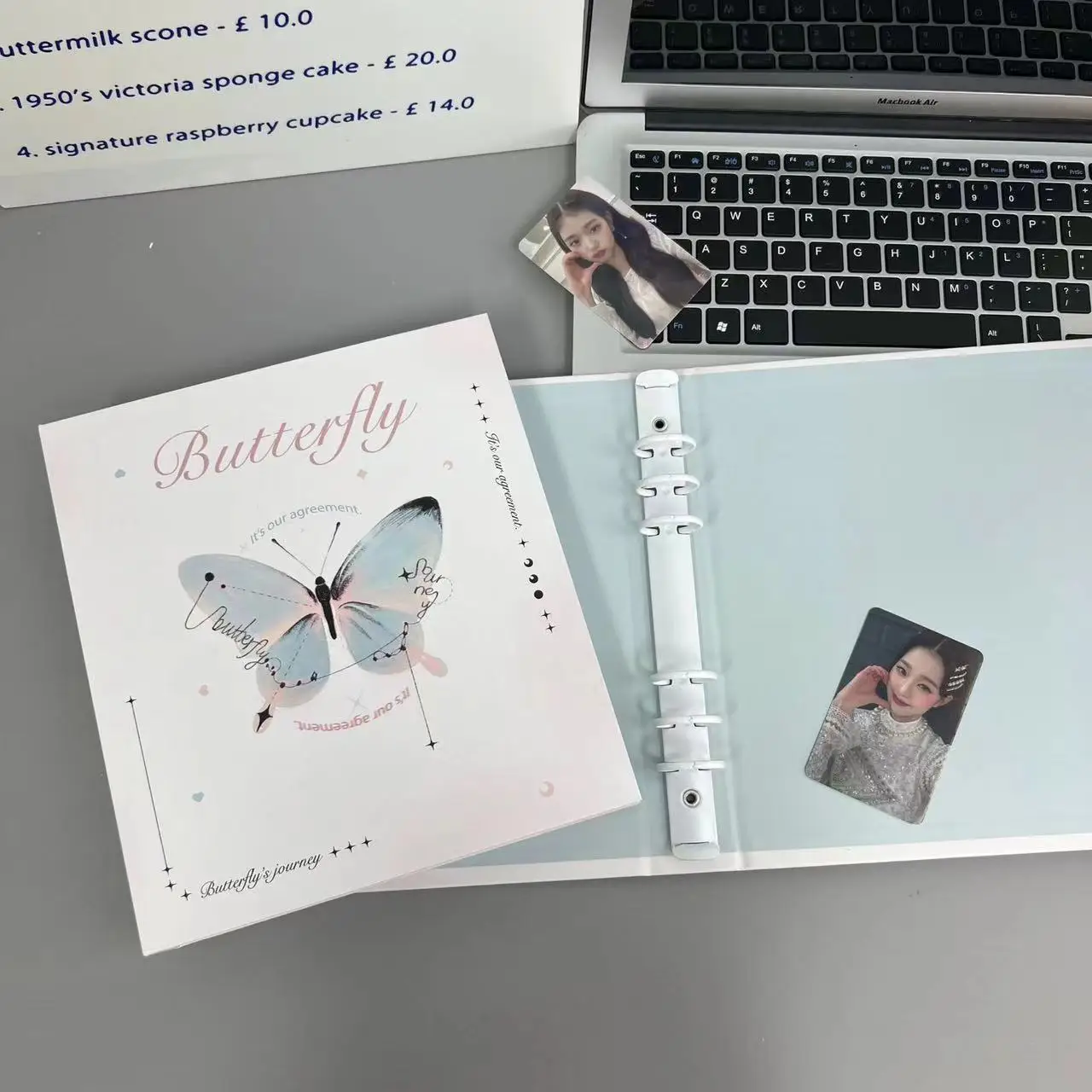 Original Design Kawaii Butterfly A5 Binder Photocard Hardcove Collect Book Cover Kpop Idol Photo Card Holder loose leaf Album