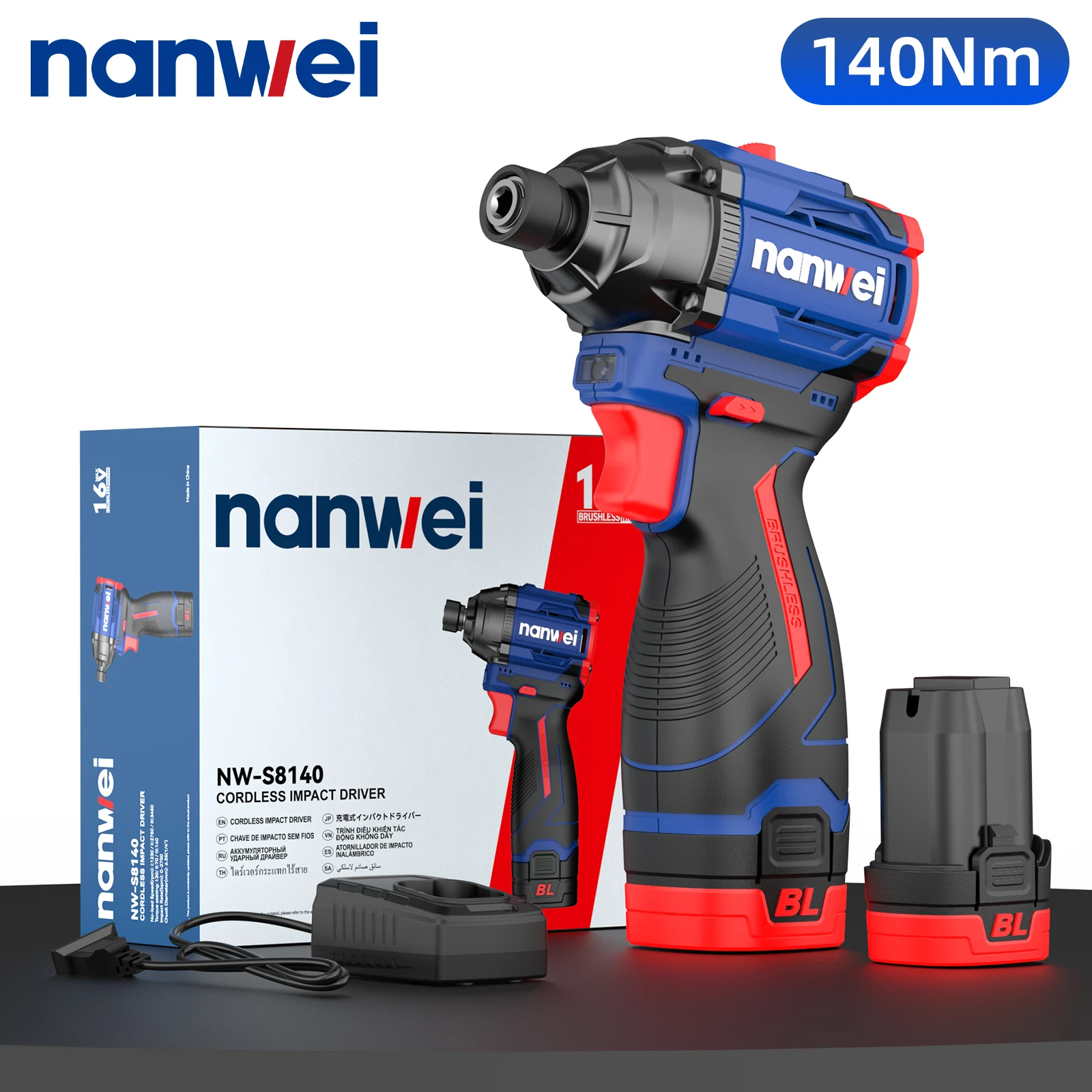 

Nanwei 16 В бесщеточный литий-ионный ударный шуруповерт DIY домашняя электрическая отвертка 140 нм электрическая дрель аккумуляторная отвертка