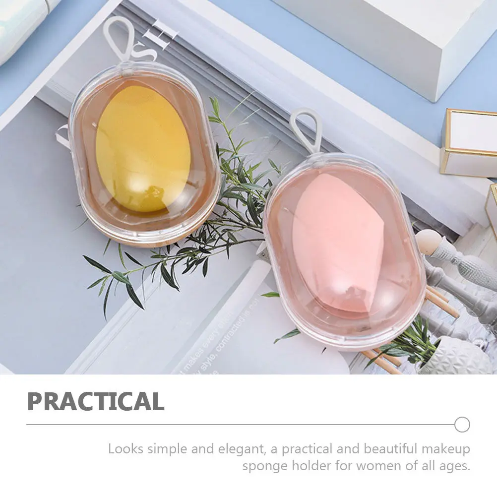 4Pcs Premium Makeup Sponge Holder Set Elegant Compact Beauty Egg Box for Hygienic Storage Travel Friendly Sponge view 3