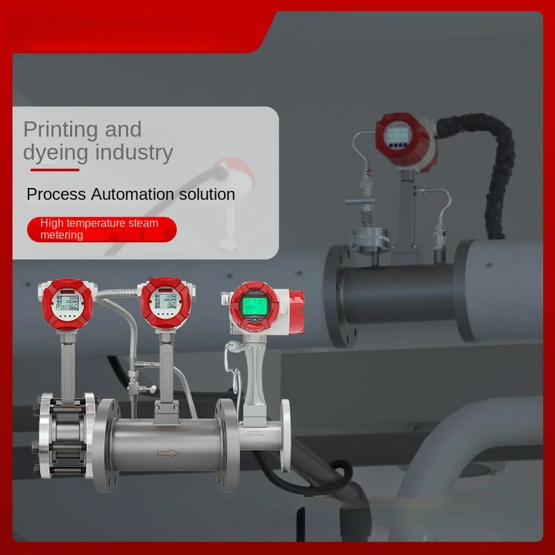 Vortex flowmeter temperature and pressure compensation steam compression high temperature and high and dyeing digital  flowmeter