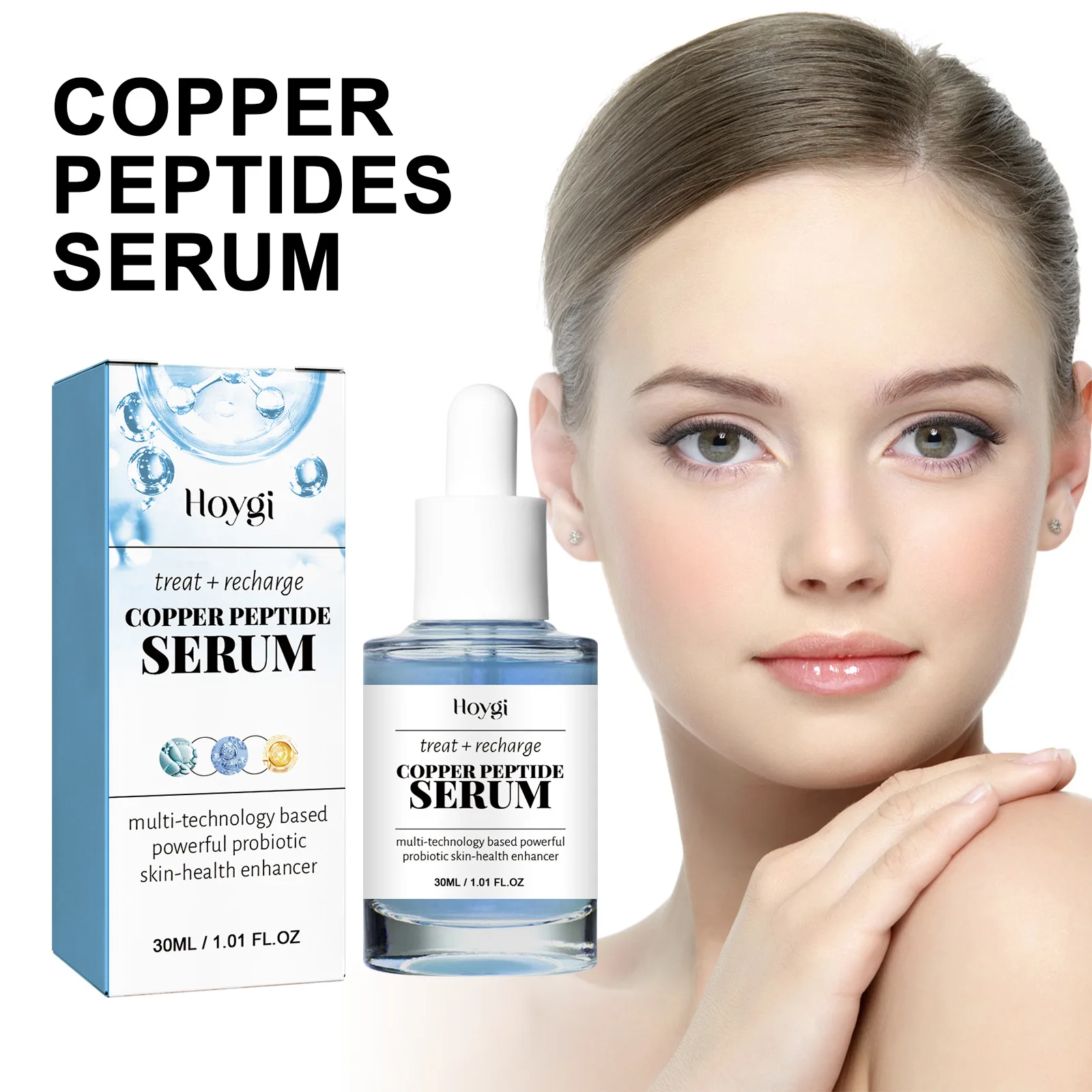 

Hoygi Copper Peptide Serum Anti Aging Fade Fine Lines Pore Shrinking Smoothing Firming Hydrating Hyaluronic Acid Moisturizing