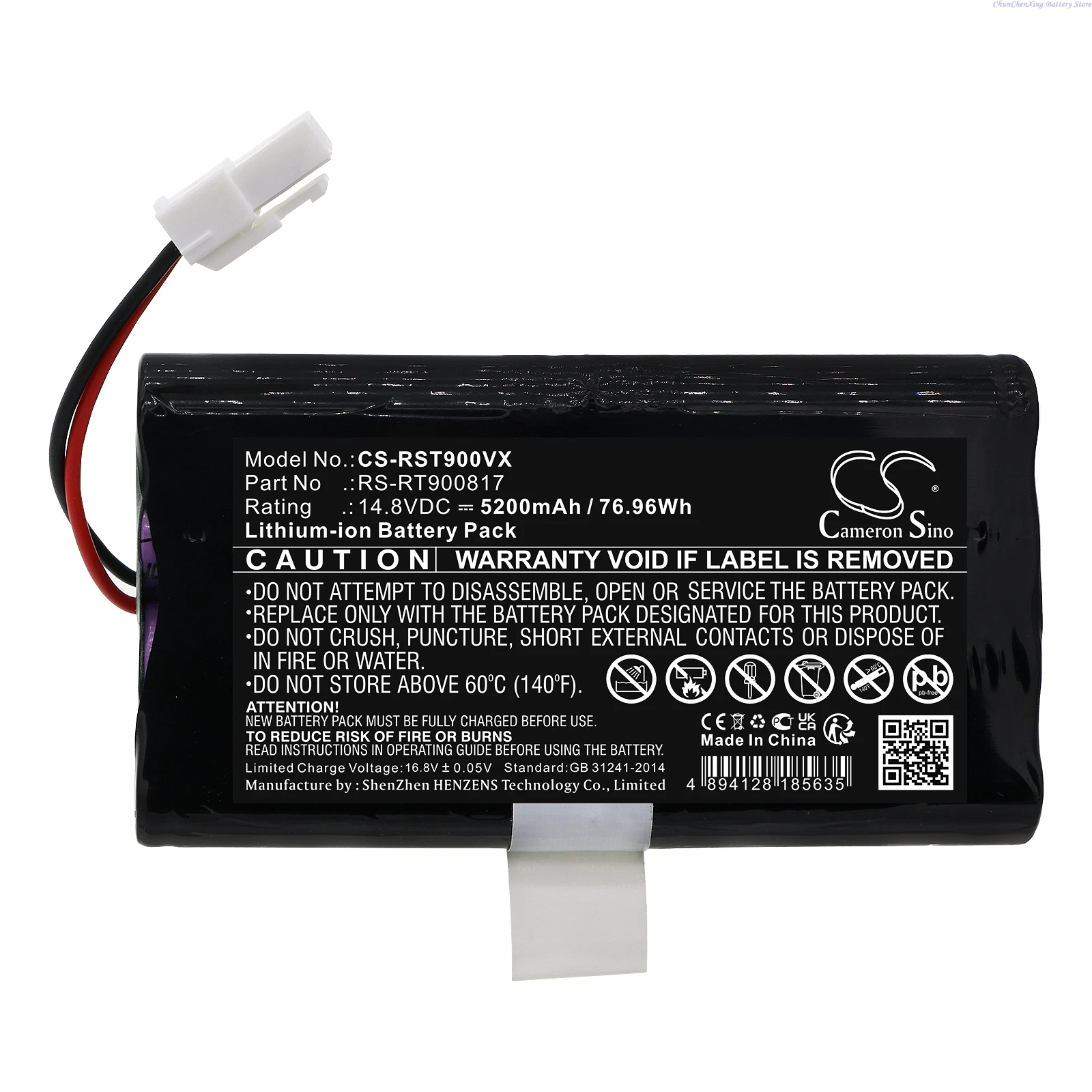 Cameron Sino 14.8V 5200mAh/6700mAh Vacuum Cleaner Battery RS-RT900817 for Rowenta Smart Force Cyclonic RR8021,RR8024,RR8037+TOOL