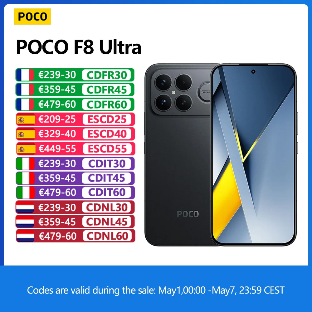 POCO F8 Ultra 5G, NFC, Pantalla AMOLED 120Hz 6,9", Sensor de 50 Mpx Light Fusion 950 con OIS, Batería de 6500 mAh, IP68