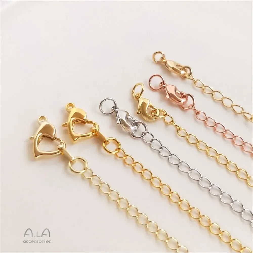 

Tail Chain Extension Chain 18K Real Gold White Gold Rose Gold Bracelet Necklace DIY Accessories Jewelry Materials