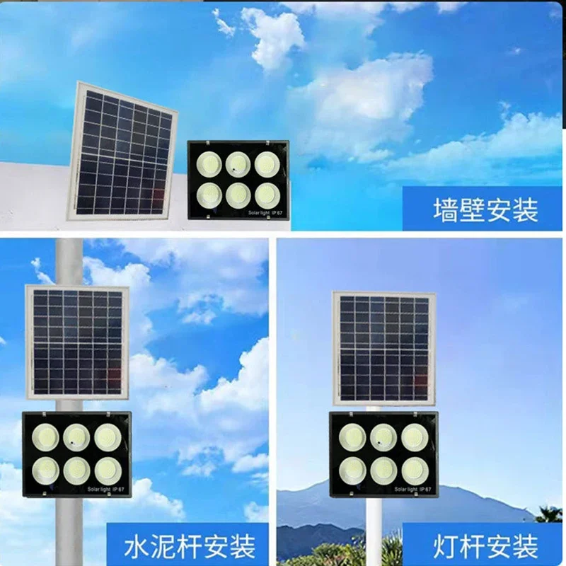 100W/200W 2024 Newest  IP67 Remote Control Solar Floodlight for Courtyard Gardengarden Light Lawn Outdoor Lighting Light Control