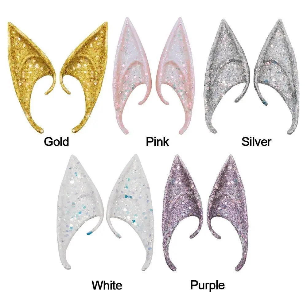 New Latex Elf Ears Anime Cosplay props Elven Ears Props DIY Glitter Fairy Ears Halloween