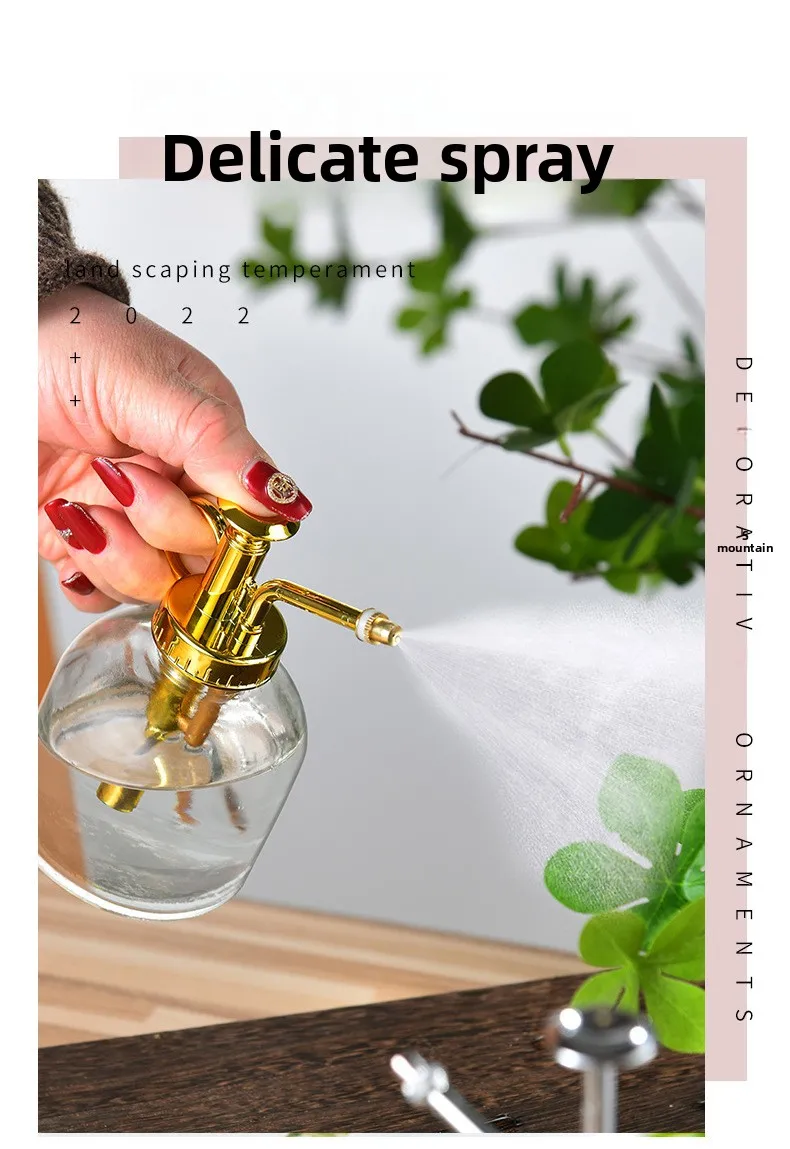 220-360 ml Transparente Glas Gießkanne Gartenarbeit Haushalt Wasser Sprinkler Gießkanne Bewässerung Spray Kann Wohnkultur – Detail 2