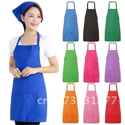 

Man Woman Lady Apron Adult Sleeveless Convenient Male Female Chefs Universal Apron Pocket Kitchen Accessories Wholesale