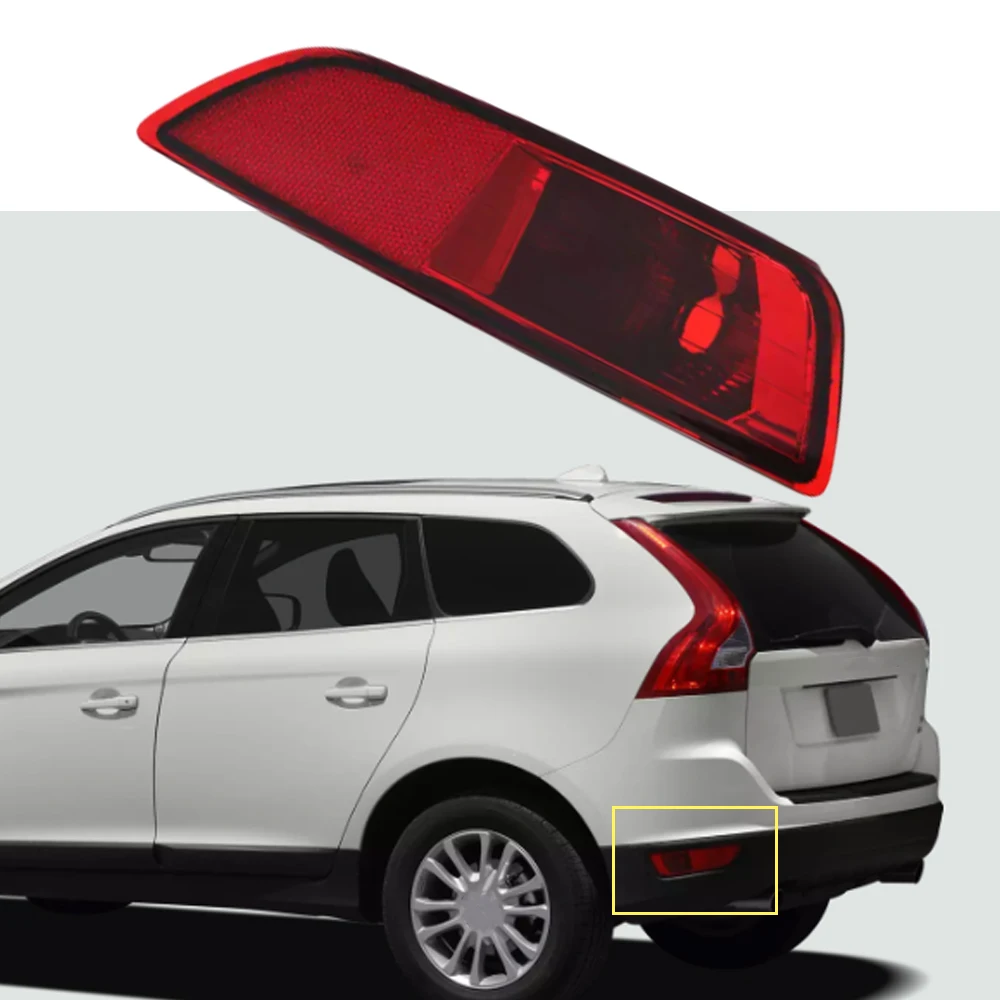 For Volvo XC60 2008 2009 2011 2012 2013 Car Rear Bumper Reflector Light Lamp Cover Direction reflective strips 30763322 30763323