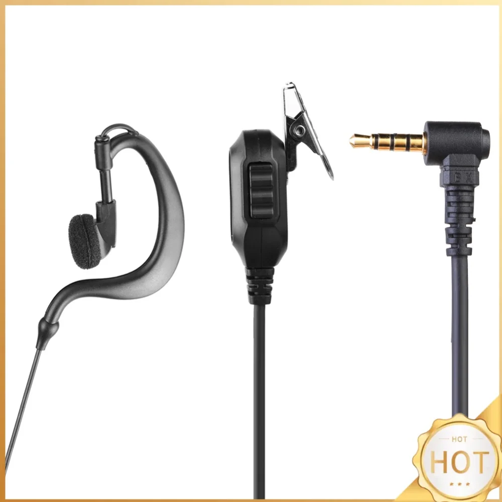 3.5mm G-Shape 1.2m Earpiece Headset Mic for Motorola ICOM YAESU Two Way Radio