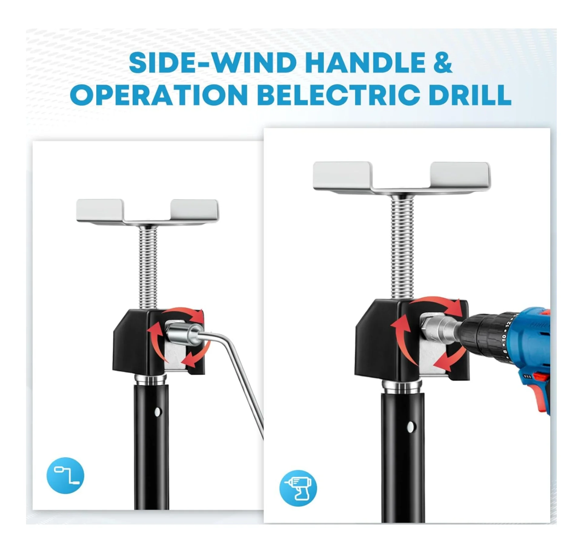 RV Slide Out Support Jacks 5000 Lbs Capacity Adjustable Height Stabilizer Jack With Drill Adapter