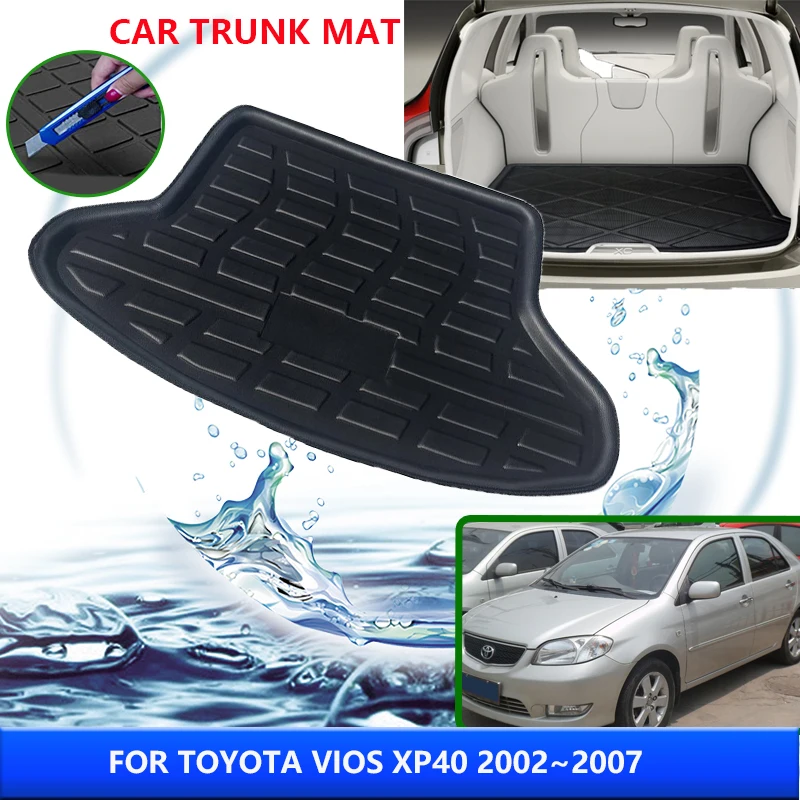 

Коврик багажника для Toyota Vios XP40 2002 2003 2004 2005 2006 2007, устойчивый к высоким температурам, коврик для хранения, аксессуары для интерьера автомобиля