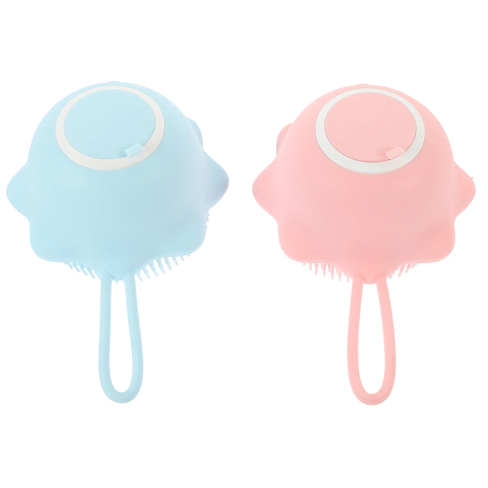 

2Pcs Bath Brush Silicone Supple Design with Gel Storage for Kids Adults Universal Seasonal Use Scrub Bathing Accessories Body