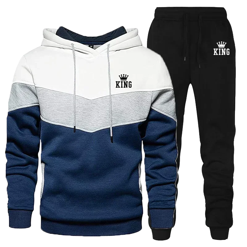 

2025 Men's casual sportswear + jogging pants, two-piece set, winter sportswear, outdoor sportswear set, men's fashion